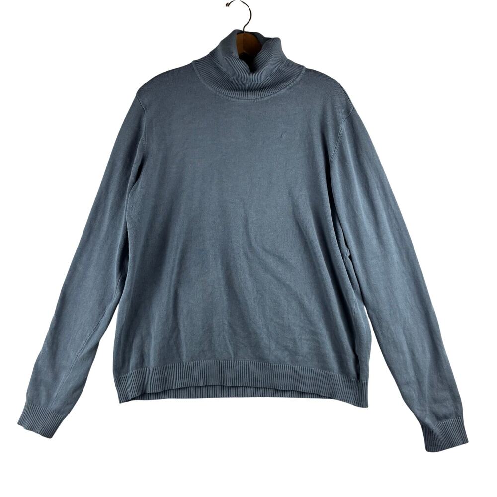 Love University Slate Blue Turtleneck Sweater Women's 2X Rayon Nylon Long Sleeve